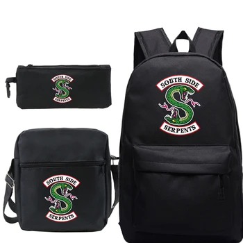 

Mochila Riverdale Backpack Sac A Dos Femme 3 PCS/set Plecak Pencil Case Shoulder School Bags South Side Serpents Hip Hop Bookbag