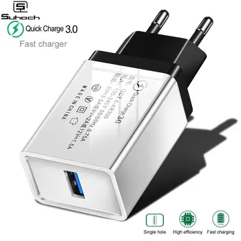 Suhach Quick Charge 3.0 USB Charger QC 3.0 QC Turbo Fast Charging EU Travel Wall Charger For Xiaomi mi 9 Huawei P30 Mobile Phone
Suhach Quick Charge 3.0 USB Charger QC 3.0 QC Turbo Fast Charging EU Travel Wall Charger For Xiaomi mi 9 Huawei P30 Mobile Phone