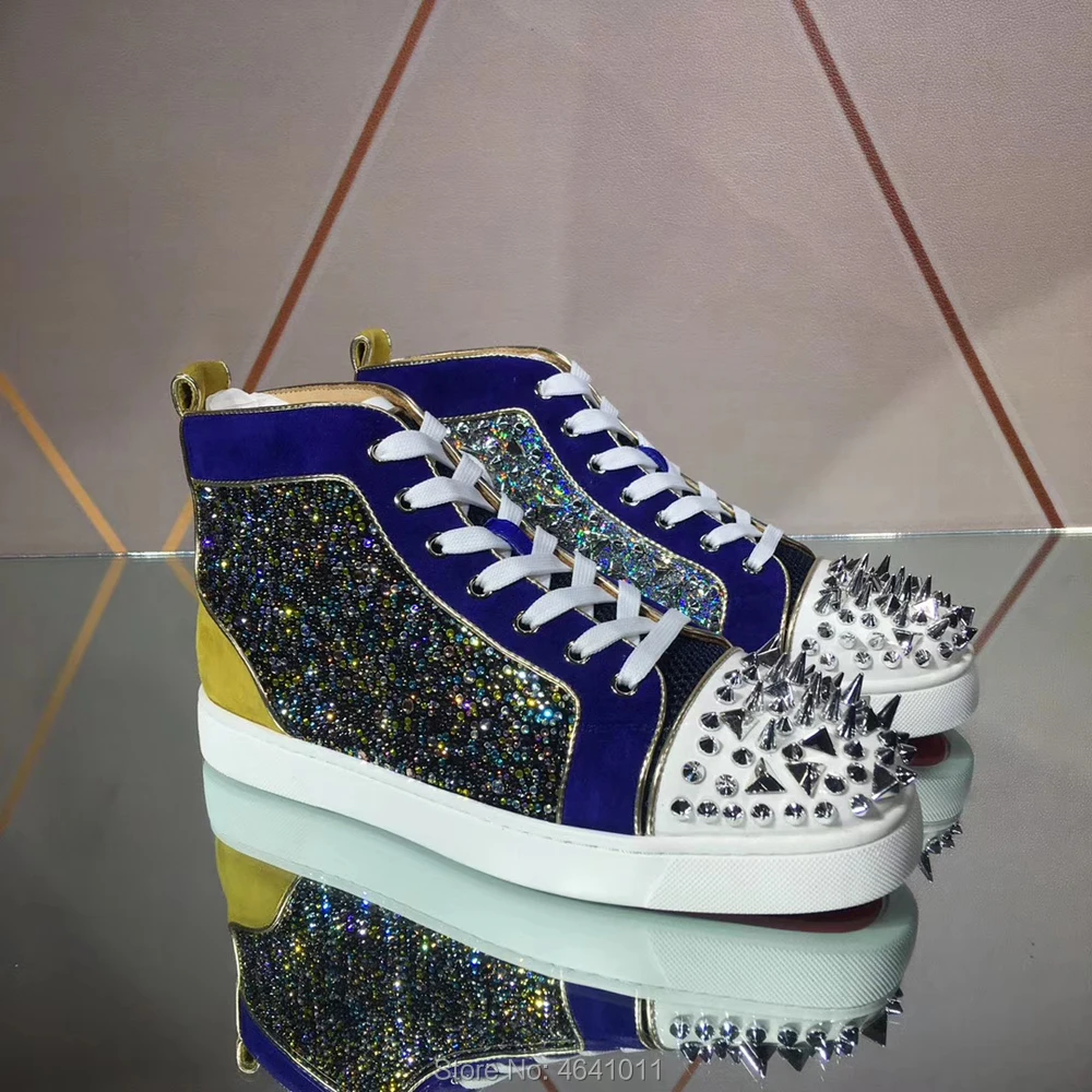 High Top Leisure cl andgz Color Rhinestone Leather Messy Rivet Red bottoms For men Sports Shoes sneakers Flat Loafers Footwear
High Top Leisure cl andgz Color Rhinestone Leather Messy Rivet Red bottoms For men Sports Shoes sneakers Flat Loafers Footwear