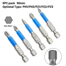 5 Pcs PH1/PH3/PZ1/PZ2/PZ3 Non-slip Screwdriver Bit 50mm Set Drill Bit For Electric Impact Drill Accessories
5 Pcs PH1/PH3/PZ1/PZ2/PZ3 Non-slip Screwdriver Bit 50mm Set Drill Bit For Electric Impact Drill Accessories