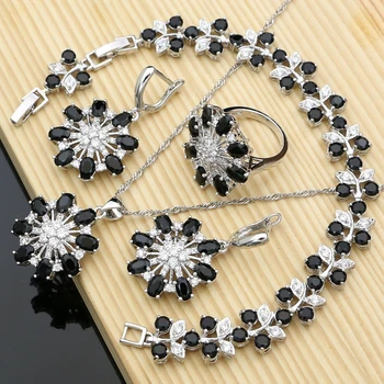 Punk Women Cool 925 Sterling Silver Jewelry Sets Black CZ Hyperbole Design Earrings Fashion Suit Necklace Sets Dropshipping
Punk Women Cool 925 Sterling Silver Jewelry Sets Black CZ Hyperbole Design Earrings Fashion Suit Necklace Sets Dropshipping