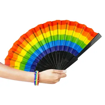 Folding Hand Rave Fan For Women/Men, Rainbow Handheld Fans Festival Gift Craft Photo Shoot Dance Party Club Decor Accessories
Folding Hand Rave Fan For Women/Men, Rainbow Handheld Fans Festival Gift Craft Photo Shoot Dance Party Club Decor Accessories