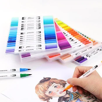 24/72 Color Watercolor Markers for Drawing Painting Set Professional Water Coloring Brush Pen Set Dual Tip for School
24/72 Color Watercolor Markers for Drawing Painting Set Professional Water Coloring Brush Pen Set Dual Tip for School