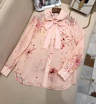 2020 spring new women star prints silk shirt blouse female pink shirt tops gdnz 4.03
2020 spring new women star prints silk shirt blouse female pink shirt tops gdnz 4.03