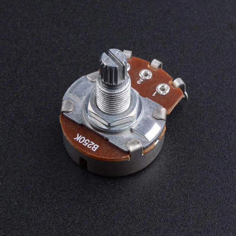 

2pcs A500K/250K Potentiometer Splined Small Pot Electric Guitar Bass Effect Amp Tone Volume 15mm Shaft Parts