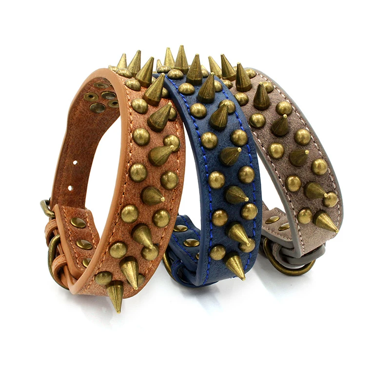 Retro Copper Spikes Studded Dog Collar for Large Dogs German Shepherd Mastiff Rottweiler Bulldog Widen PU Leather Pet Collar
Retro Copper Spikes Studded Dog Collar for Large Dogs German Shepherd Mastiff Rottweiler Bulldog Widen PU Leather Pet Collar
