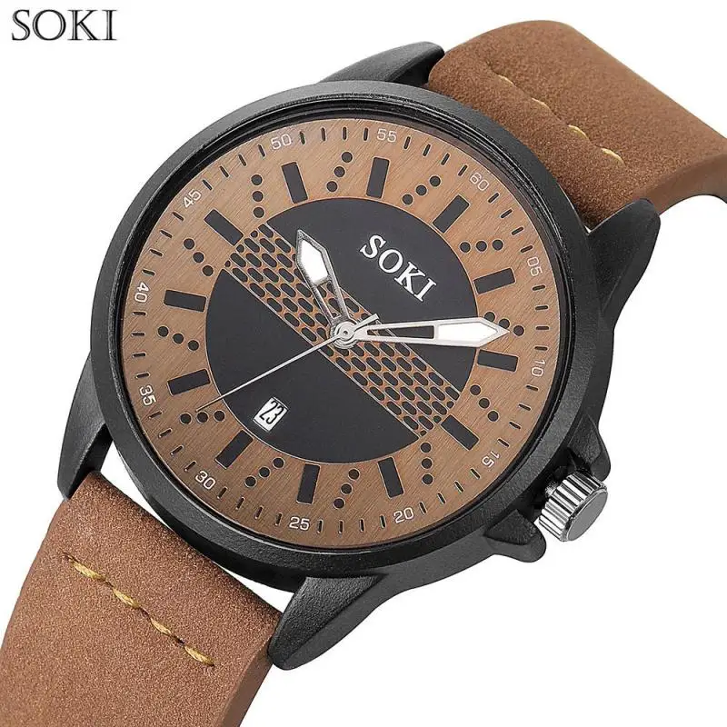SOKI Calendar Big Dial Men's Watch Casual Fashion Simple Student Creative Watch Belt Quartz Watch
SOKI Calendar Big Dial Men's Watch Casual Fashion Simple Student Creative Watch Belt Quartz Watch