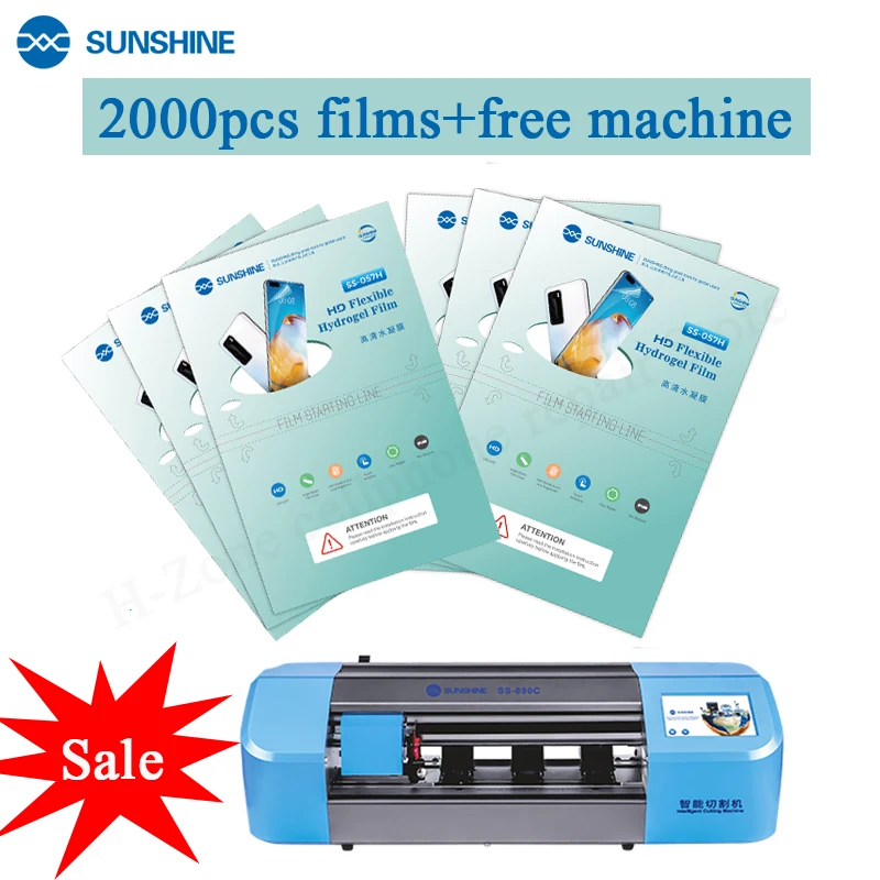 SUNSHINE 2000pcs Flexible Hydrogel Film SS-057H with free gift SS-890C Auto Film Cut Machine Mobile Phone Screen Front back Film
SUNSHINE 2000pcs Flexible Hydrogel Film SS-057H with free gift SS-890C Auto Film Cut Machine Mobile Phone Screen Front back Film