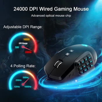 SeenDa Wired Gaming Mouse Laser Programming Game Computer Mice RGB 24000 DPI 17 Programmable Buttons Computer Mouse
SeenDa Wired Gaming Mouse Laser Programming Game Computer Mice RGB 24000 DPI 17 Programmable Buttons Computer Mouse