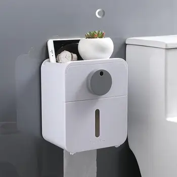 Multifunctional Tissue Box Holder Waterproof Toilet Paper Holder with Semi-automatic Switch Wall-mounted Tissue Container Mount
Multifunctional Tissue Box Holder Waterproof Toilet Paper Holder with Semi-automatic Switch Wall-mounted Tissue Container Mount
