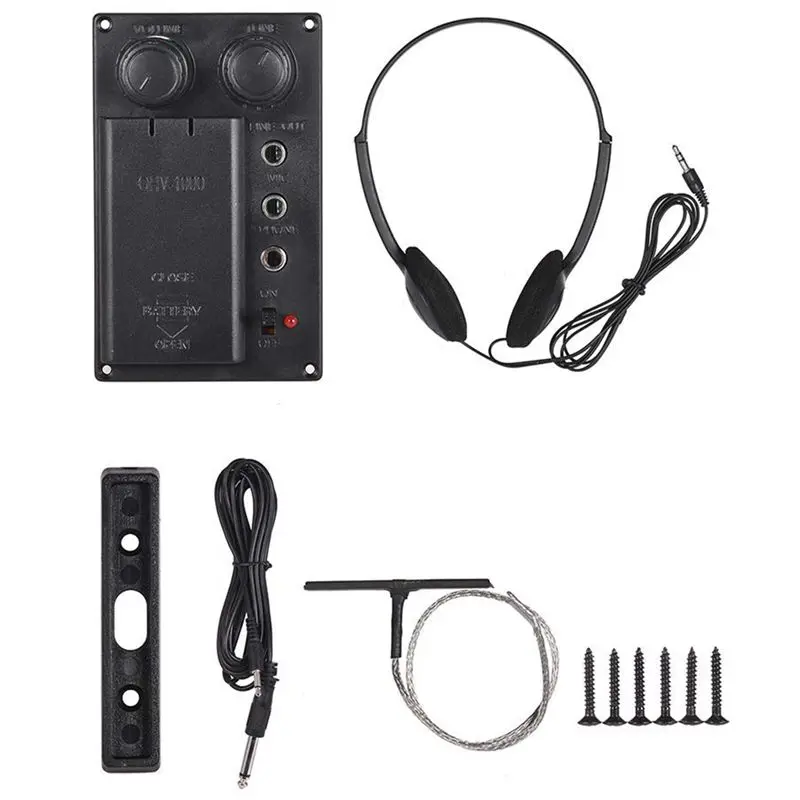 Electric Violin Piezo Pickup System Silent EQ with Headphone Audio Cable
Electric Violin Piezo Pickup System Silent EQ with Headphone Audio Cable