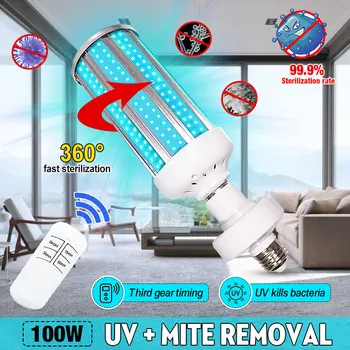 100W E27 UVC LED Bulb UV LED Lamp Desinfection Light LED Corn Bulb Ultraviolet Light Remote Control Timing Sterilization Lamp
100W E27 UVC LED Bulb UV LED Lamp Desinfection Light LED Corn Bulb Ultraviolet Light Remote Control Timing Sterilization Lamp