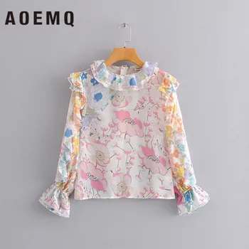 AOEMQ Casual Shirts Art Flower Colorful Printing Ruffle Blouse Spring Park Appoinment Wear Arts Sweet Girl Shirts Women Clothing
AOEMQ Casual Shirts Art Flower Colorful Printing Ruffle Blouse Spring Park Appoinment Wear Arts Sweet Girl Shirts Women Clothing