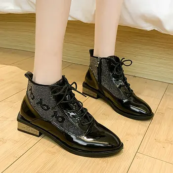 Size 35-50 Nice Pop Fashion Brand Ankle Boots Women Autumn Elegant Bling Shoes Woman Low Heels Sexy Lady Pretty Lace Up Pumps
Size 35-50 Nice Pop Fashion Brand Ankle Boots Women Autumn Elegant Bling Shoes Woman Low Heels Sexy Lady Pretty Lace Up Pumps