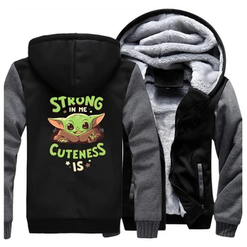 Star Wars Men Jacket Winter Warm Fleece The Mandalorian Hoodies Sweatshirt Thick Coat Strong In Me Cute Young Yoda Streetwear
Star Wars Men Jacket Winter Warm Fleece The Mandalorian Hoodies Sweatshirt Thick Coat Strong In Me Cute Young Yoda Streetwear