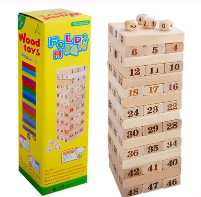 Educational Game Logs Building Blocks Bricks Pro Jenga Casual Wooden Toys 48 Grain Large Size with Numbers Stack-up High
Educational Game Logs Building Blocks Bricks Pro Jenga Casual Wooden Toys 48 Grain Large Size with Numbers Stack-up High