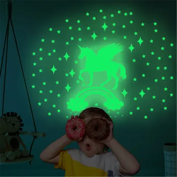 Luminous Rainbow Unicorn Wall Stickers For Kids Room Glow In The Dark Unicorn Wall Decals Baby Bedroom Fluorescent Wall Sticker
Luminous Rainbow Unicorn Wall Stickers For Kids Room Glow In The Dark Unicorn Wall Decals Baby Bedroom Fluorescent Wall Sticker
