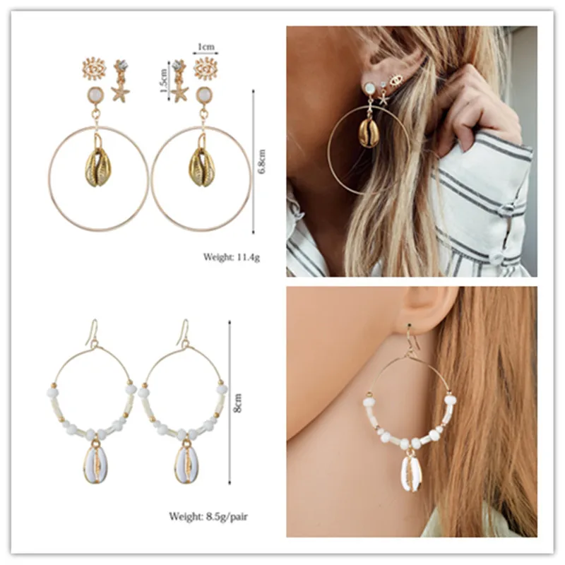 Europe and the United States new accessories fresh,Simple and Natural Shell Earrings Drip Oil Shell Ring Metal Earring Earring
Europe and the United States new accessories fresh,Simple and Natural Shell Earrings Drip Oil Shell Ring Metal Earring Earring
