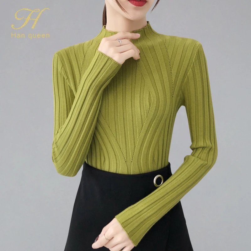 H han queen Korean Women Sweaters High Elastic New Autumn Winter Fashion Sweet Casual Sweater Ladies Slim Sexy Knitted Pullovers
H han queen Korean Women Sweaters High Elastic New Autumn Winter Fashion Sweet Casual Sweater Ladies Slim Sexy Knitted Pullovers