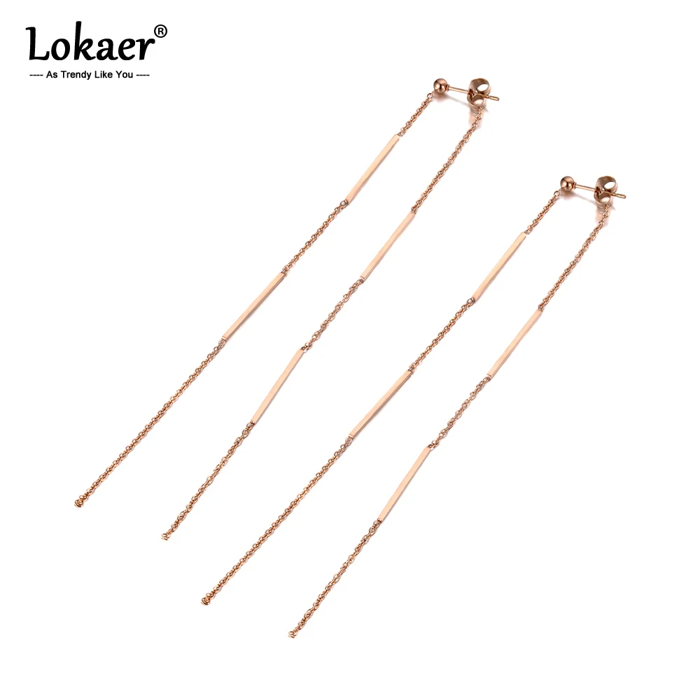 Lokaer Trendy Titanium Steel Geometric Strip Long Tassel Earrings For Women Girl Bohemia Chain Dangle Earrings Jewelry E19192
Lokaer Trendy Titanium Steel Geometric Strip Long Tassel Earrings For Women Girl Bohemia Chain Dangle Earrings Jewelry E19192
