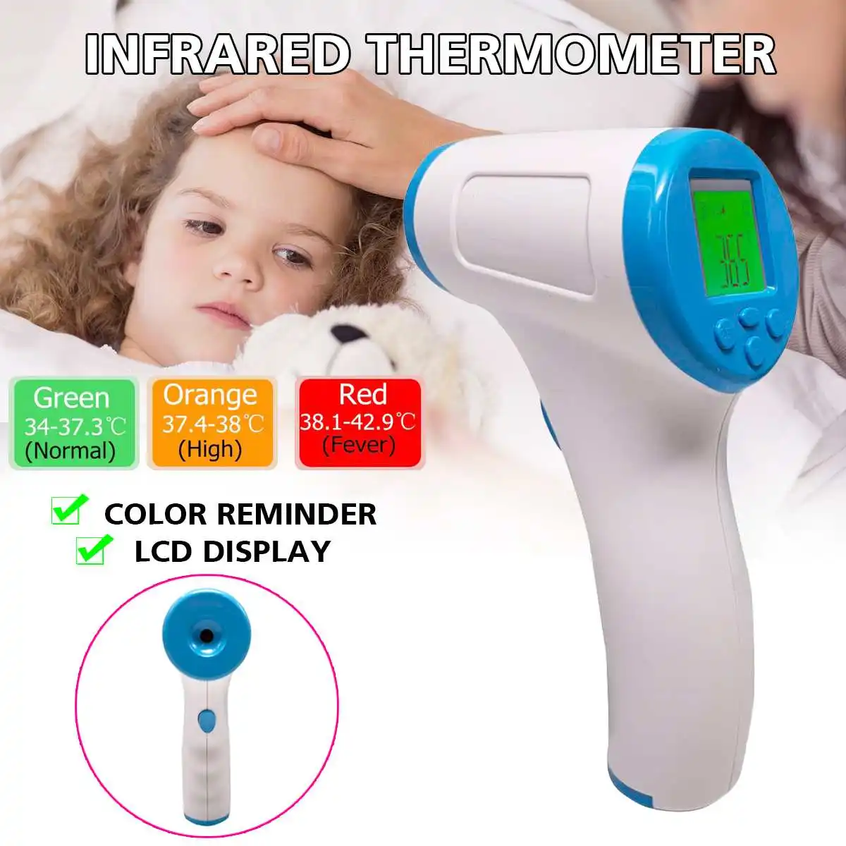 Digital Infrared Thermometer Non Contact IR Temperature LCD Display-Gun Pyrometer Tester Aquarium Temperature Instruments
Digital Infrared Thermometer Non Contact IR Temperature LCD Display-Gun Pyrometer Tester Aquarium Temperature Instruments