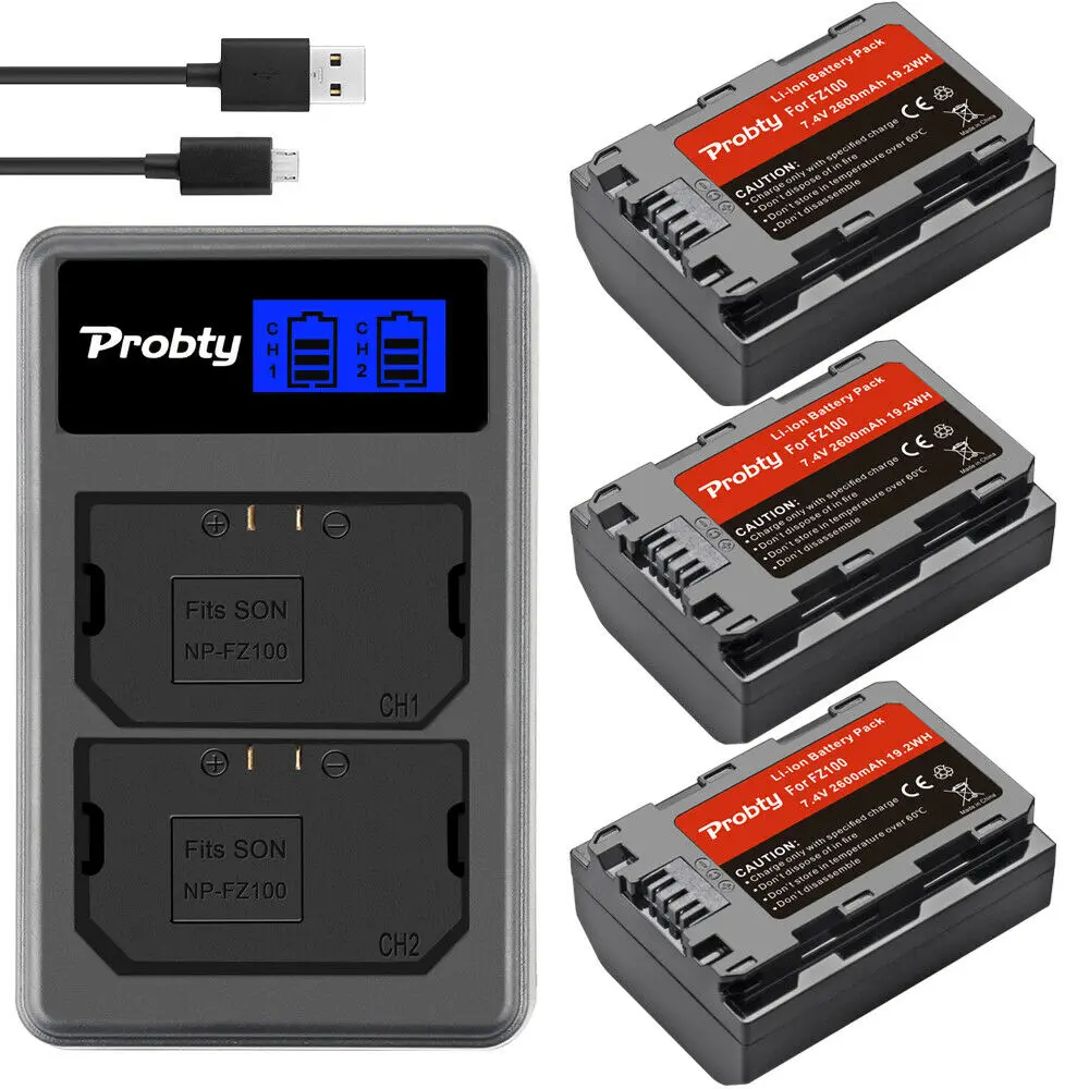 PROBTY NP-FZ100 NP FZ100 NP FZ100 NPFZ100 camera battery for Sony Alpha 9 A9 9R A9R 9S A9S A7RIII A7R3 7RM3 A7m3 BC-QZ1
PROBTY NP-FZ100 NP FZ100 NP FZ100 NPFZ100 camera battery for Sony Alpha 9 A9 9R A9R 9S A9S A7RIII A7R3 7RM3 A7m3 BC-QZ1