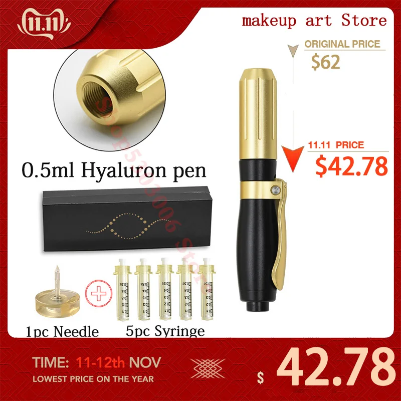 0.5ML 0.3ML Hyaluronic Pen Atomizer Hyaluronic Acid pen lip Injection Gun Wrinkle Removal Lifting Lip Filler injector hialuron 
0.5ML 0.3ML Hyaluronic Pen Atomizer Hyaluronic Acid pen lip Injection Gun Wrinkle Removal Lifting Lip Filler injector hialuron