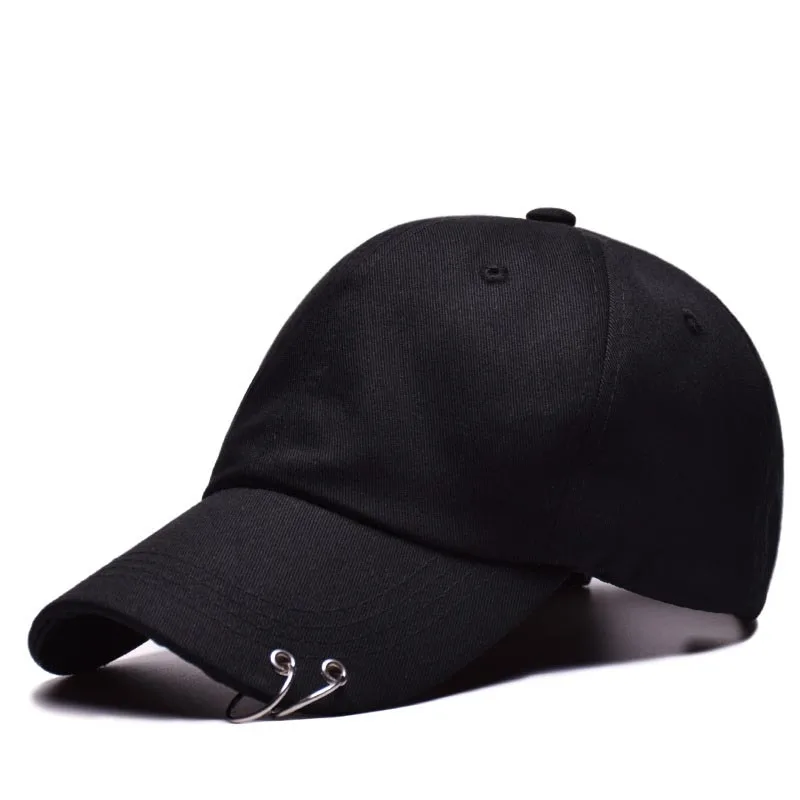 New Fshion Women Men Baseball Cap Black Iron Ring Hat Summer Sun Hat Hip Pop Baseball Hat
New Fshion Women Men Baseball Cap Black Iron Ring Hat Summer Sun Hat Hip Pop Baseball Hat