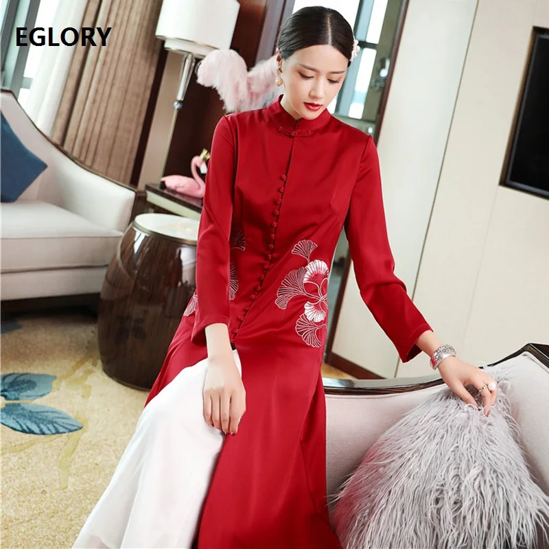 2019 Autumn Fashion Long Coat Trench Plus Size XXL Women Exquisite Embroidery Single Breasted Long Sleeve Vintage Overcoats Red
2019 Autumn Fashion Long Coat Trench Plus Size XXL Women Exquisite Embroidery Single Breasted Long Sleeve Vintage Overcoats Red