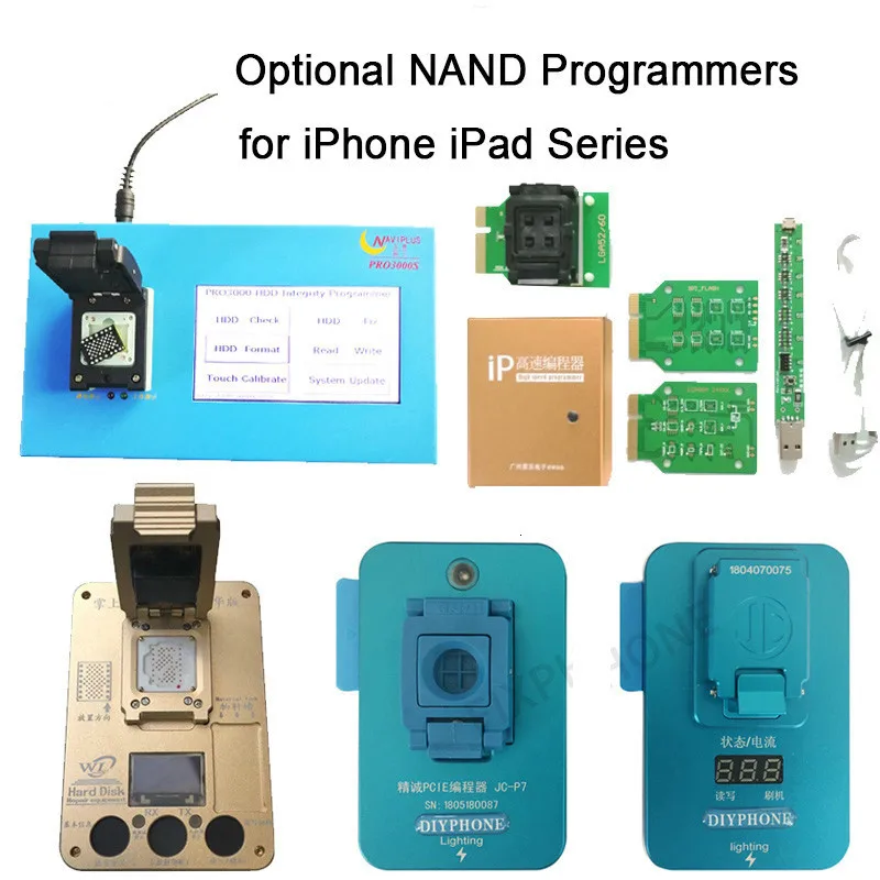 Naviplus Pro3000S JC Pro1000S Phone NAND Programmer HDD Read Write Tool For iPhone X 8 8Plus 7 7P 6 6S 5 All iPad
Naviplus Pro3000S JC Pro1000S Phone NAND Programmer HDD Read Write Tool For iPhone X 8 8Plus 7 7P 6 6S 5 All iPad