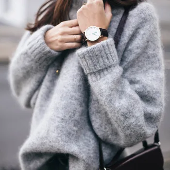 Wholesale 2020 Korean Style Girl Loose Pullover Sweater Autumn Women Knitted Sweater Pullovers Gray 
Wholesale 2020 Korean Style Girl Loose Pullover Sweater Autumn Women Knitted Sweater Pullovers Gray