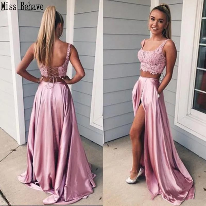 DD JYOY Sexy Satin Prom Dress Long 2020 Front Split Two Pieces Style Long Evening Gwon Lace Up Back Sweep Train Lace Body
DD JYOY Sexy Satin Prom Dress Long 2020 Front Split Two Pieces Style Long Evening Gwon Lace Up Back Sweep Train Lace Body
