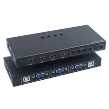 USB 2.0 Switcher KVM VGA Switch Box 4 PC Sharing 1 Monitor for Keyboard Mouse Printer Monitor with 4 Cables
USB 2.0 Switcher KVM VGA Switch Box 4 PC Sharing 1 Monitor for Keyboard Mouse Printer Monitor with 4 Cables