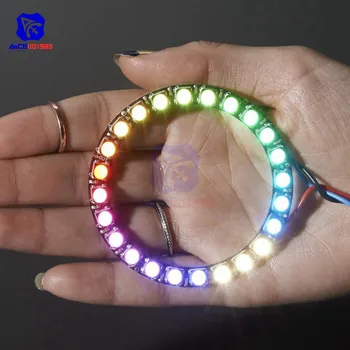 diymore 24 Bits 5050 RGBW SK6812 LED Ring with Integrated Driver Neutral White 4500K for Arduino
diymore 24 Bits 5050 RGBW SK6812 LED Ring with Integrated Driver Neutral White 4500K for Arduino