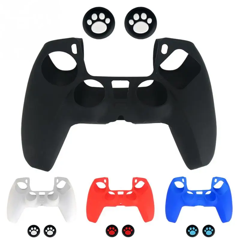 Skin Controller Case with 2 Cat Paw Thumb Grip Caps Soft Silicone Practical Non-Slip Protective Cover For PlayStation 5
Skin Controller Case with 2 Cat Paw Thumb Grip Caps Soft Silicone Practical Non-Slip Protective Cover For PlayStation 5