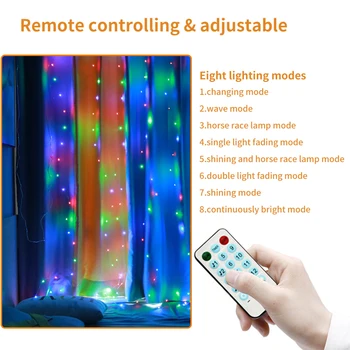 Window Curtain Lights 3x3m 300 LED Fairy Lights with Remote Controller 8 Modes USB String Lights for Indoors and Outdoors
Window Curtain Lights 3x3m 300 LED Fairy Lights with Remote Controller 8 Modes USB String Lights for Indoors and Outdoors