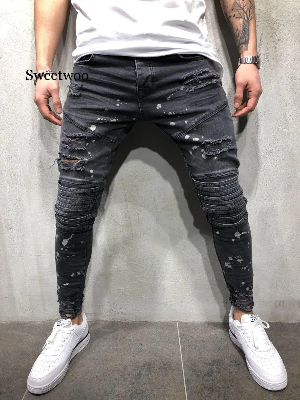 2020 new Men Ripped Dot Printed Skinny Jeans Destroyed Frayed Slim Fit Denim Pant casual men slim hole Zipper balck jeans pants
2020 new Men Ripped Dot Printed Skinny Jeans Destroyed Frayed Slim Fit Denim Pant casual men slim hole Zipper balck jeans pants