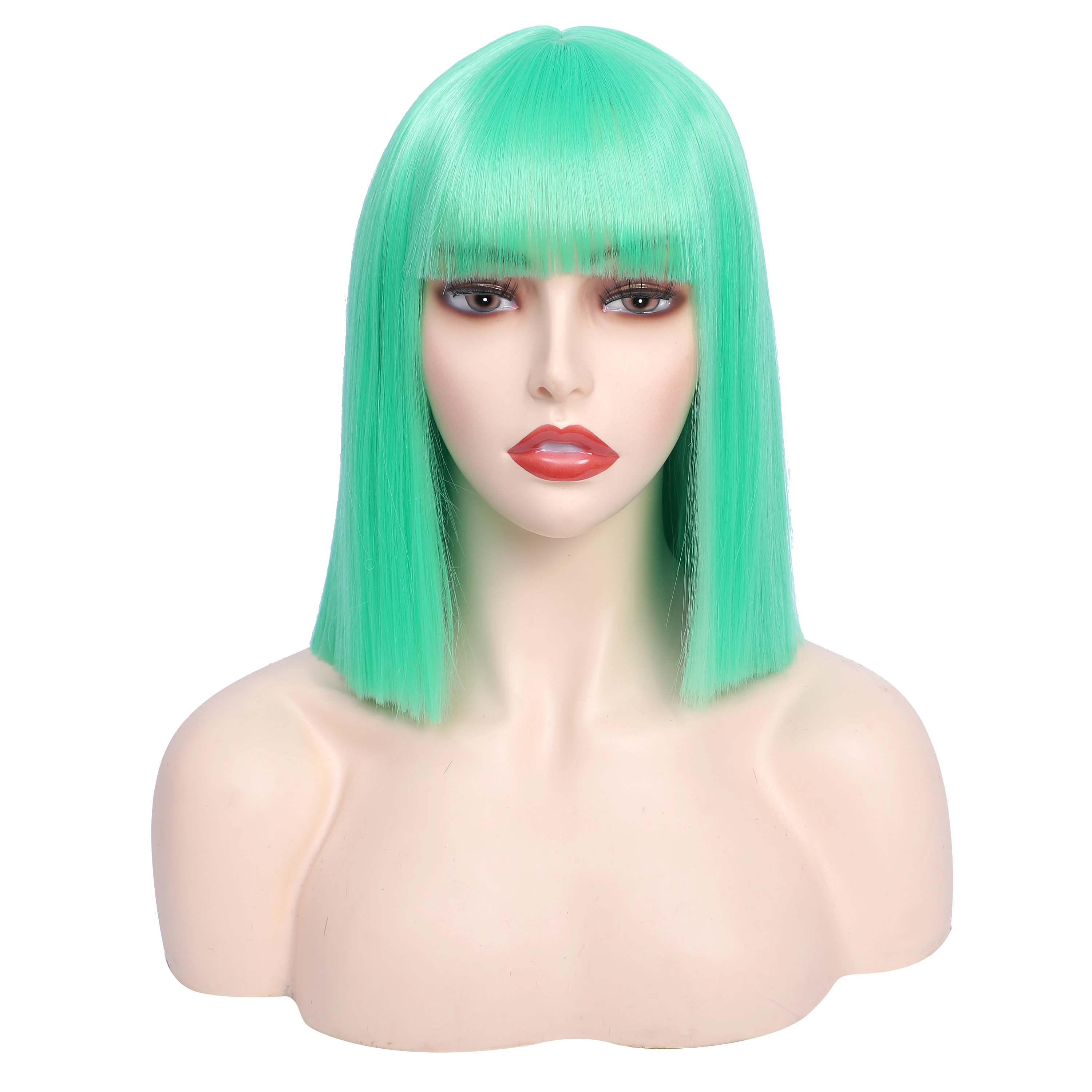 LANYI Short Straight Bob Wigs with Bangs For Women Cosplay Wigs Daily Use Party Green Fashion Wigs Heat Resistant
LANYI Short Straight Bob Wigs with Bangs For Women Cosplay Wigs Daily Use Party Green Fashion Wigs Heat Resistant