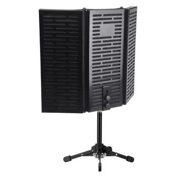 Acoustic Microphone Isolation Shield Compact Soundproof Adjustable Foldable Easy Install Tabletop With Tripod Stand Accessories 
Acoustic Microphone Isolation Shield Compact Soundproof Adjustable Foldable Easy Install Tabletop With Tripod Stand Accessories