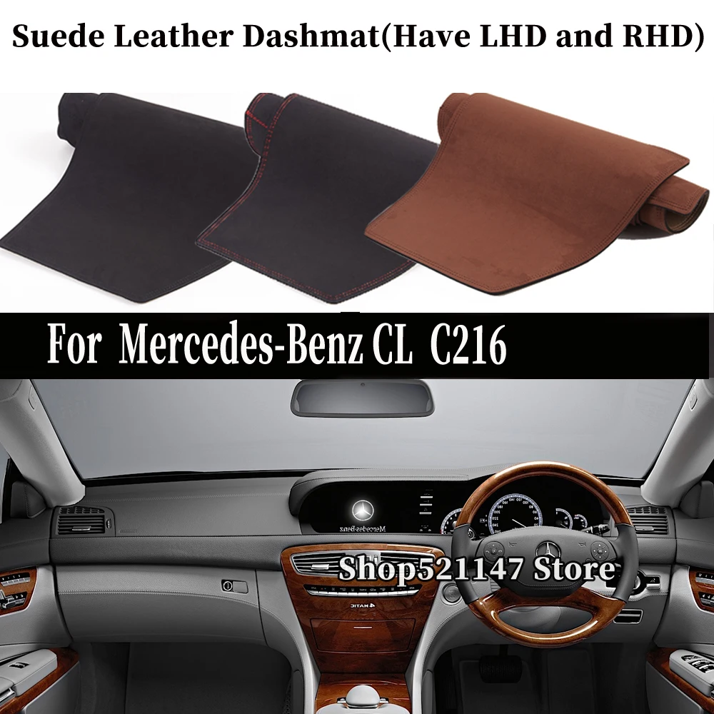 

Accessories Suede Leather Dashmat Dashboard Cover Dash Mat Carpet For Mercedes-Benz CL W216 C216 CL500 500 550 600 CL65 AMG 65