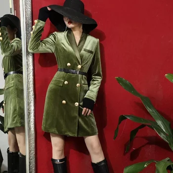 Fall New Style Sexy V-Neck Velvet Long Sleeves Double Breasted Pockets Elegant Temperament Mini Dress Women'S Clothing
Fall New Style Sexy V-Neck Velvet Long Sleeves Double Breasted Pockets Elegant Temperament Mini Dress Women'S Clothing