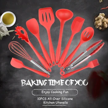 Kitchen Utensils Set 10Pcs Silicone Non-stick Cooking Utensil All Over Silica Gel Utensil Kitchenware Set
Kitchen Utensils Set 10Pcs Silicone Non-stick Cooking Utensil All Over Silica Gel Utensil Kitchenware Set