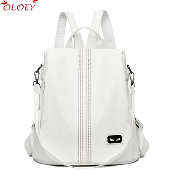 White women PU leather backpack School Bags For teens Girls Travel Anti-theft backpack Sac a Dos High quality Ladies Bagpack 
White women PU leather backpack School Bags For teens Girls Travel Anti-theft backpack Sac a Dos High quality Ladies Bagpack