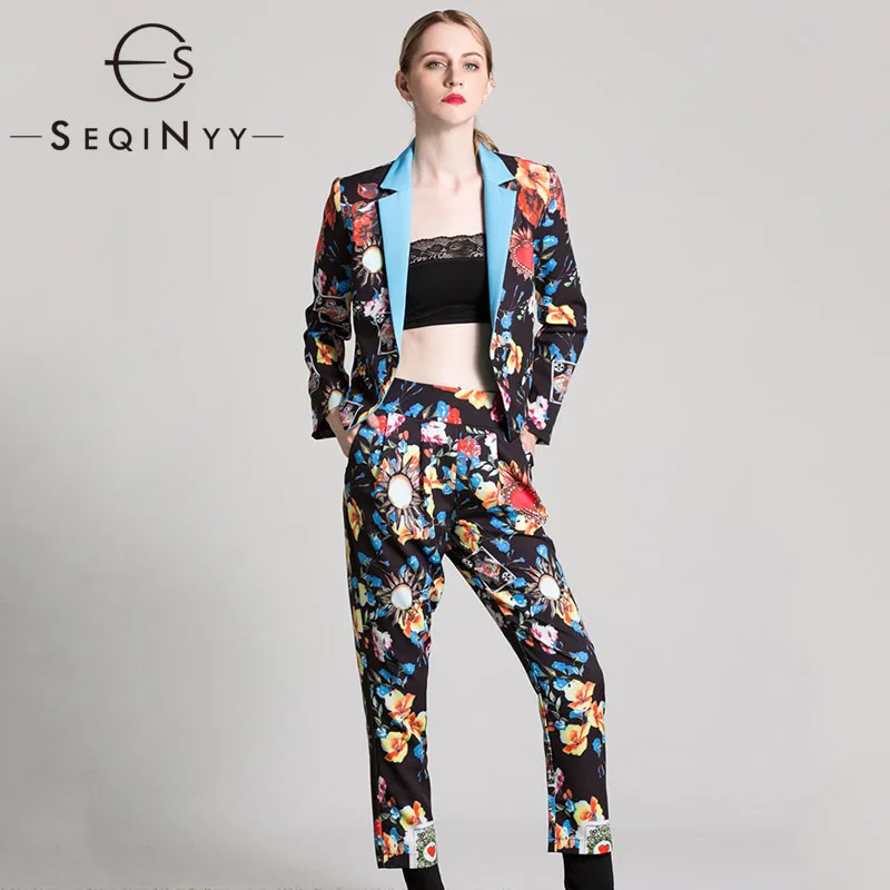 SEQINYY Fashion Set 2020 Autumn Winter New Fashion Design Long Sleeve Short Blazer + Slim Pants Flowers Jewelry Print Suit Women
SEQINYY Fashion Set 2020 Autumn Winter New Fashion Design Long Sleeve Short Blazer + Slim Pants Flowers Jewelry Print Suit Women
