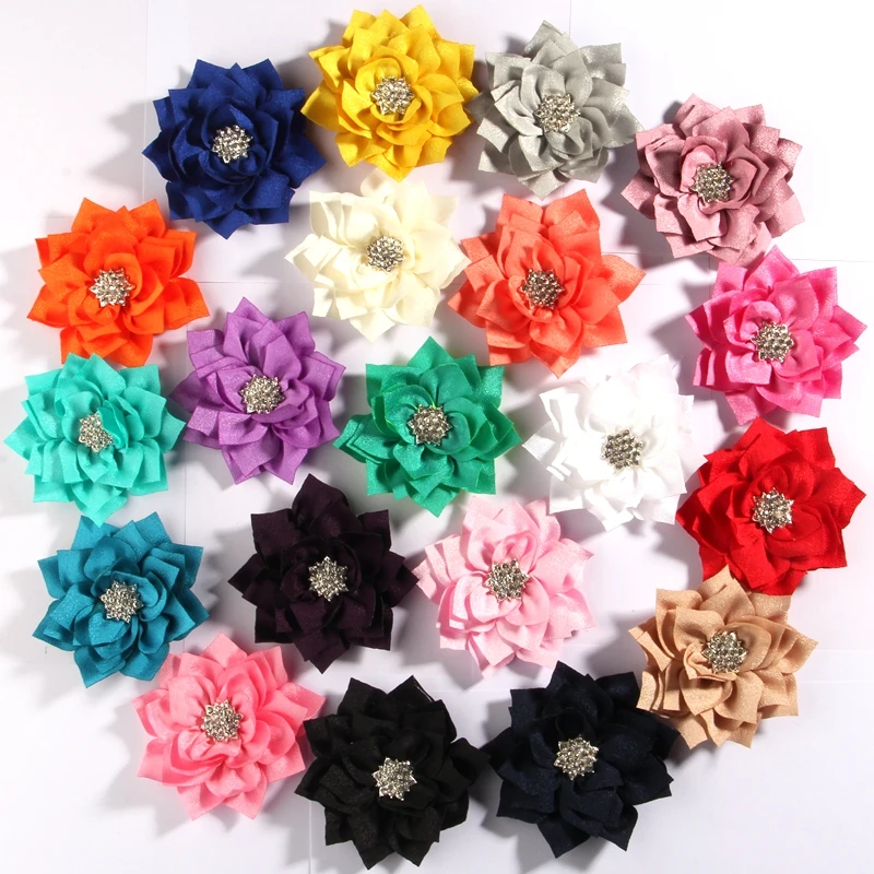 120PCS 7.5CM 2.95" High Quality Lotus Hair Flowers With Rhinestone For Hair Accessories Satin Fabric Flower For Belt Bouquet
120PCS 7.5CM 2.95" High Quality Lotus Hair Flowers With Rhinestone For Hair Accessories Satin Fabric Flower For Belt Bouquet