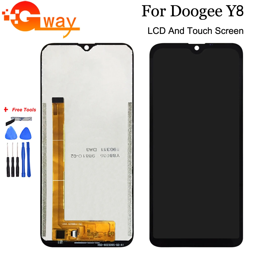 FATGWAY For 6.1" Doogee Y8 LCD Display And Touch Screen Digitizer Assembly 100% Tested New Blcak LCD+Touch Panel+Tools
FATGWAY For 6.1" Doogee Y8 LCD Display And Touch Screen Digitizer Assembly 100% Tested New Blcak LCD+Touch Panel+Tools