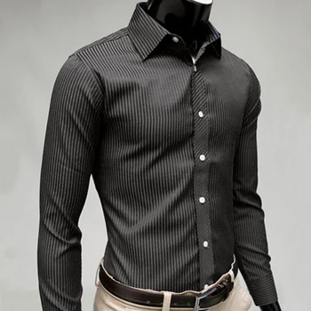Men's Striped Shirt Long Sleeve Business Formal Shirts Male Lapel Top Casual Shirts
Men's Striped Shirt Long Sleeve Business Formal Shirts Male Lapel Top Casual Shirts