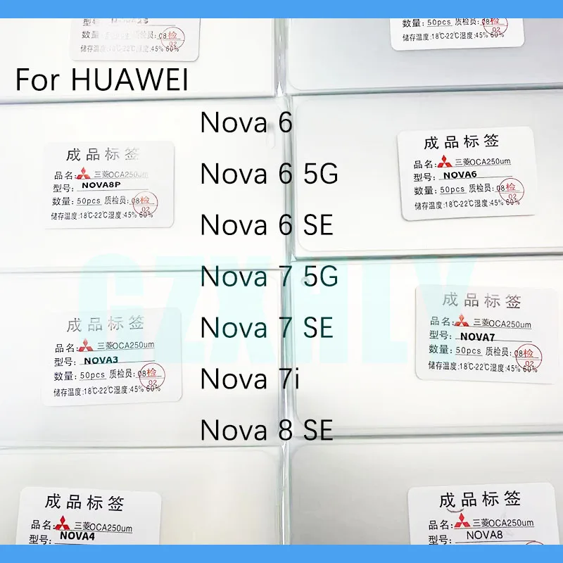 50 шт. 250 мкм OCA прозрачный оптический клей для Huawei Nova 7i Nova 6 7 8 SE 5G LCD сенсорная пленка для стеклянных линз OCA клей
50 шт. 250 мкм OCA прозрачный оптический клей для Huawei Nova 7i Nova 6 7 8 SE 5G LCD сенсорная пленка для стеклянных линз OCA клей