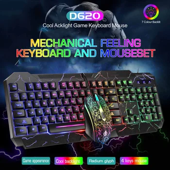 2020 Wired USB Keyboard Mouse Set Colorful Lighting Backlit Keyboard ABS Crack Panel Multimedia Key Cap Keyboard
2020 Wired USB Keyboard Mouse Set Colorful Lighting Backlit Keyboard ABS Crack Panel Multimedia Key Cap Keyboard