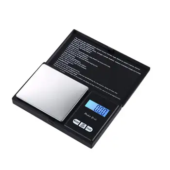 Portable Mini Digital Scale Ultra Slim Multifunction Easy to Clean Large Display Electronic Platform Scale Black (500g/0.01g)